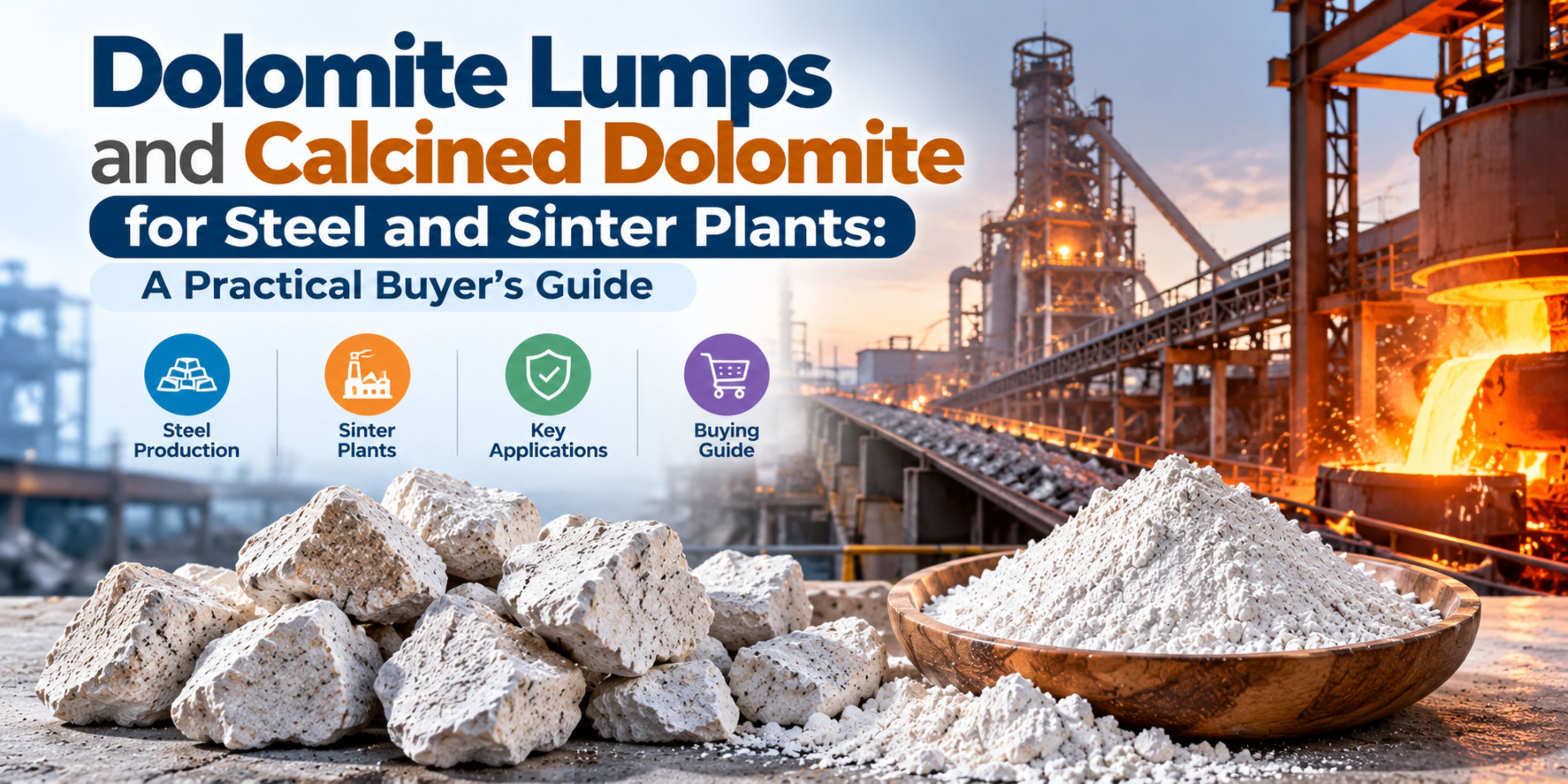 Dolomite Lumps & Calcined Dolomite for Steel